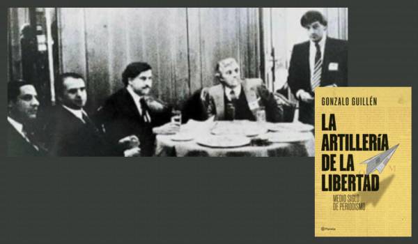 Pablo Escobar en la fiesta del PSOE que celebr&oacute; el triunfo electoral de Felipe Gonz&aacute;lez.